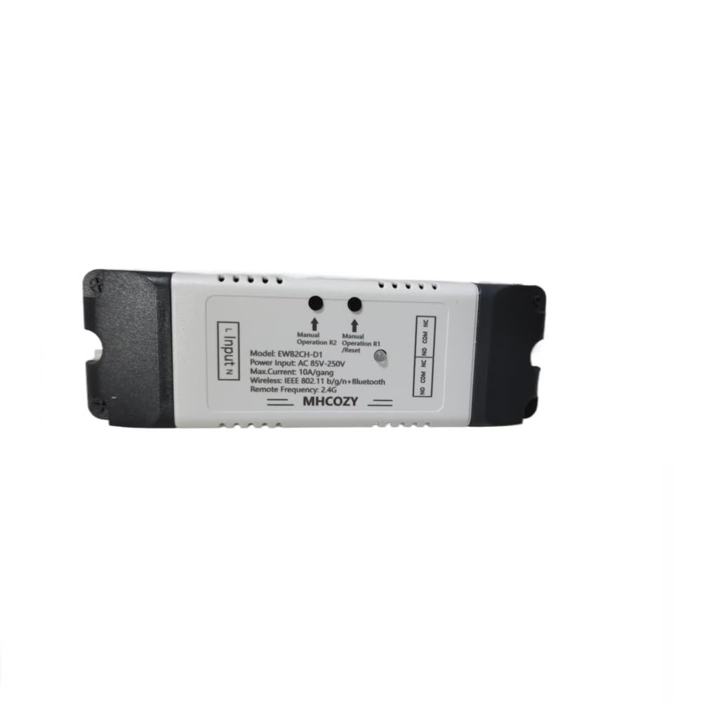 MHCOZY 2 Kanal WiFi RF Wireless Switch Relais, Inching Selbstsperrender Interlock Modus, Ewelink App