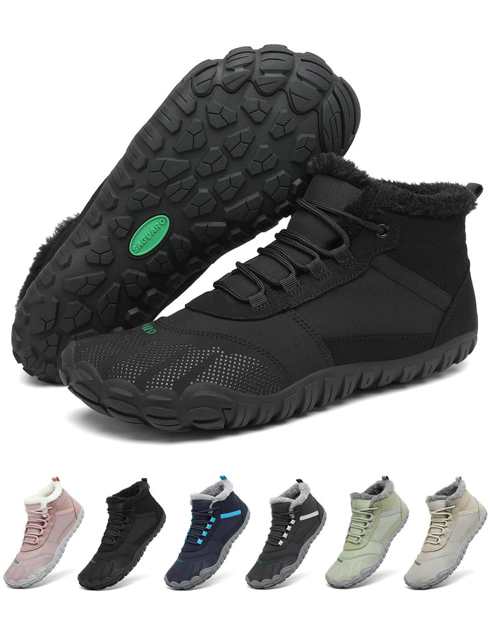SAGUARO Winter Barfussschuhe Unisex - Warm Gefüttert, Breite Zehenbox, Zero-Drop-Sohle für Winterspa
