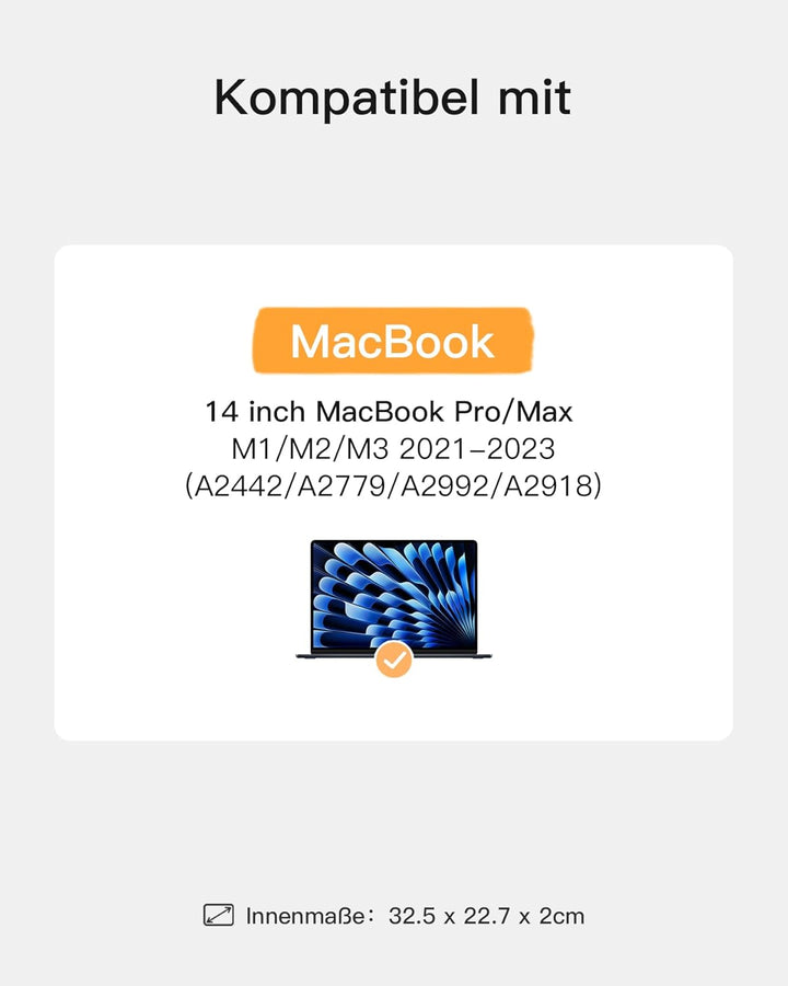 Inateck 360° Schutz Laptoptasche, Kompatibel mit 14 Zoll MacBook M1/M2/M3/M4 Pro/Max 2021-2024, Lapt