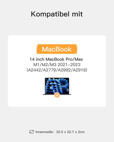 Inateck 360° Schutz Laptoptasche, Kompatibel mit 14 Zoll MacBook M1/M2/M3/M4 Pro/Max 2021-2024, Lapt