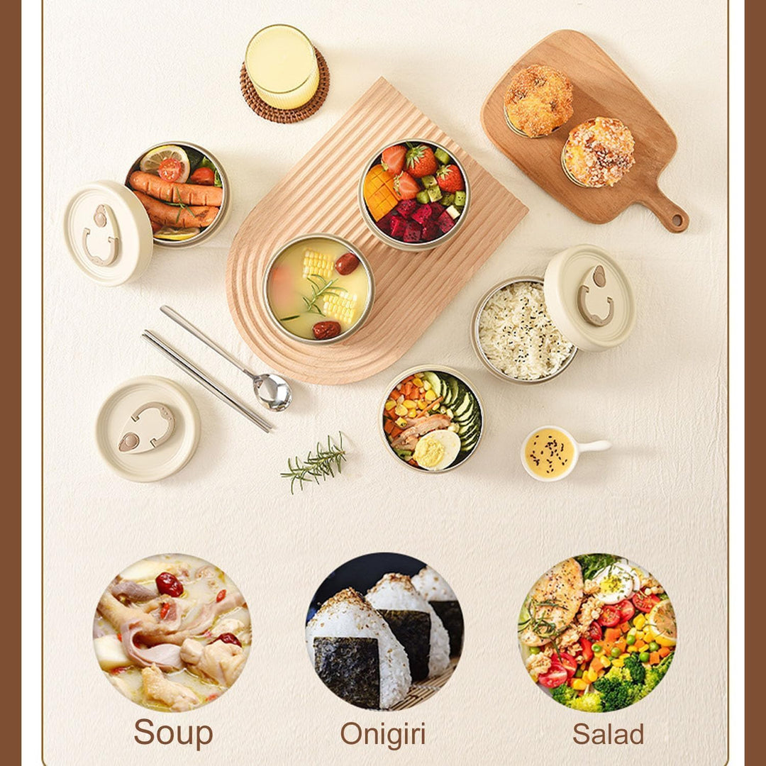 2 Stück Thermo Lunchbox Edelstahl Mit Tasche,Thermobehälter Für Essen,Auslaufsicher Essen Warmhalten
