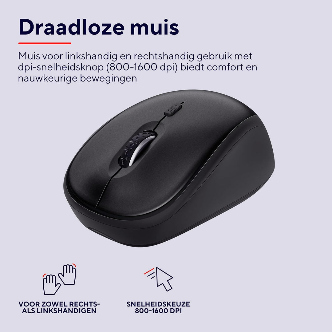 Trust ODY II Niederländisches Layout QWERTY Tastatur und Maus Set Kabellos