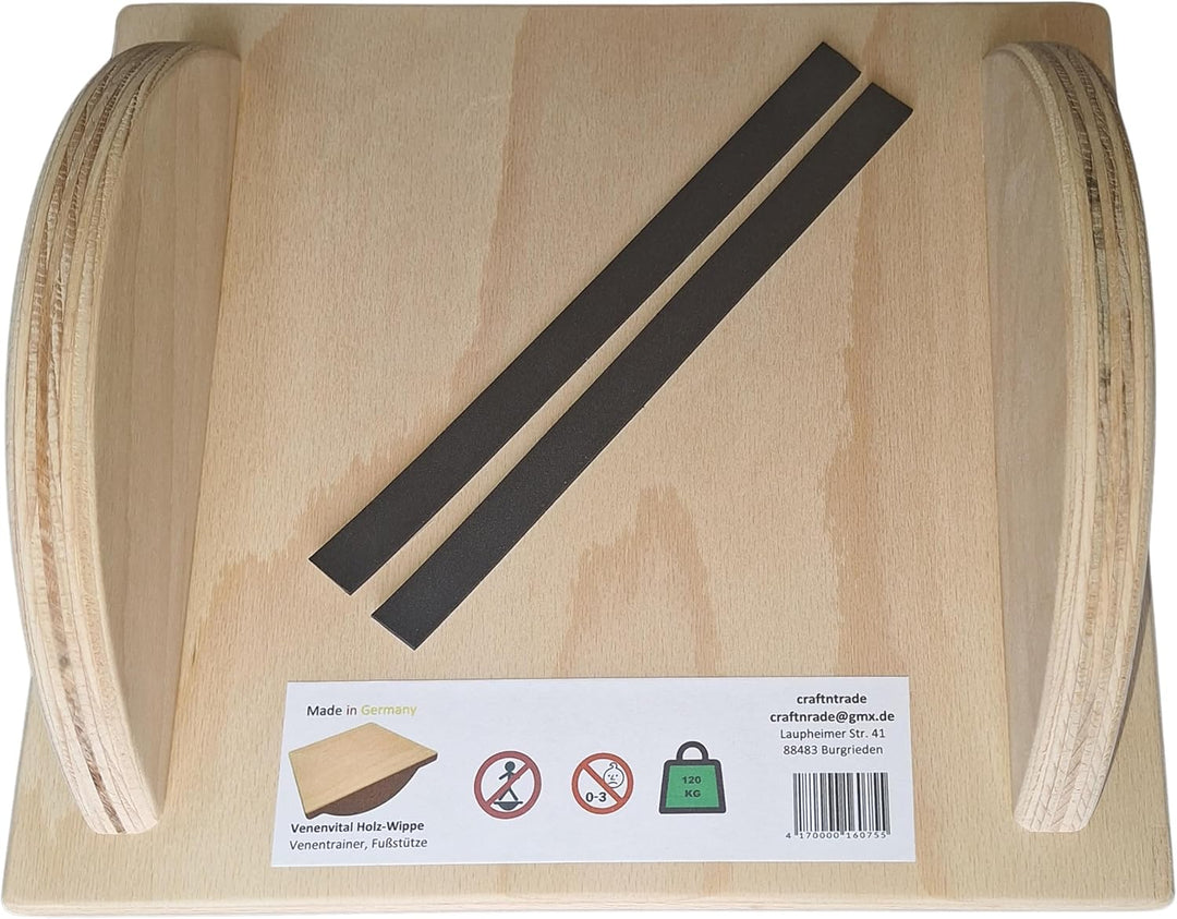 VenenVital Holzwippe | Gefertigt in Deutschland | plastikfreier Versand | Venenwippe | Fusswippe | V