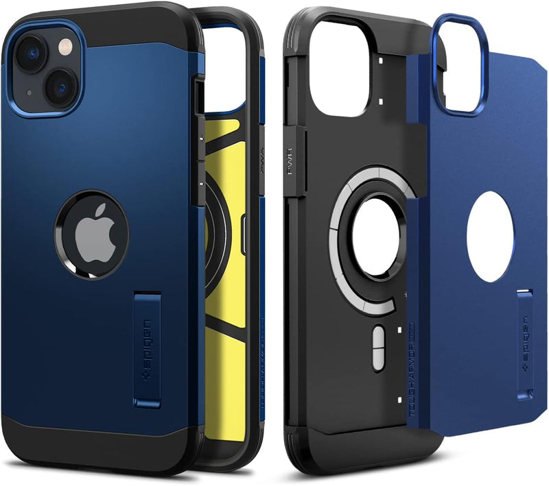 Spigen Tough Armor MagFit Hülle Kompatibel mit iPhone 14 -Navy Blue, Navy Blue