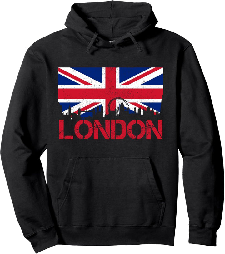 London Skyline UK England Union Jack Grossbritannien Pullover Hoodie