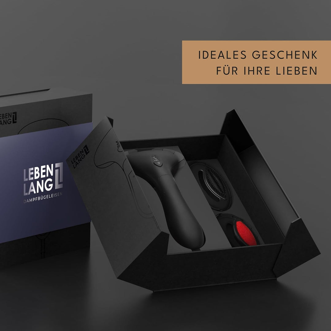 LEBENLANG Steamer Dampfglätter - Inkl. Zubehör Aufsätze & Messbecher I Steamers Streamer Sream Dampf