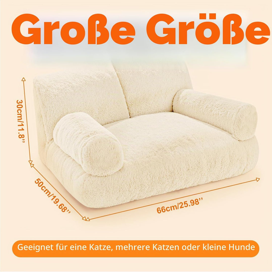 Gimars Grosse Katzen Bett – 10% mehr Füllung, Orthopädisches, Flauschiges, Waschbares Katzenbett mit