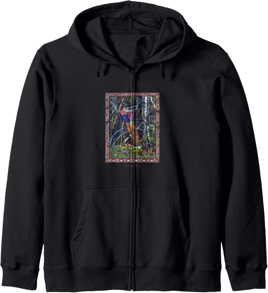 Occult Baba Jaga Russland Horror Gothic Grunge Satan Vintage Kapuzenjacke