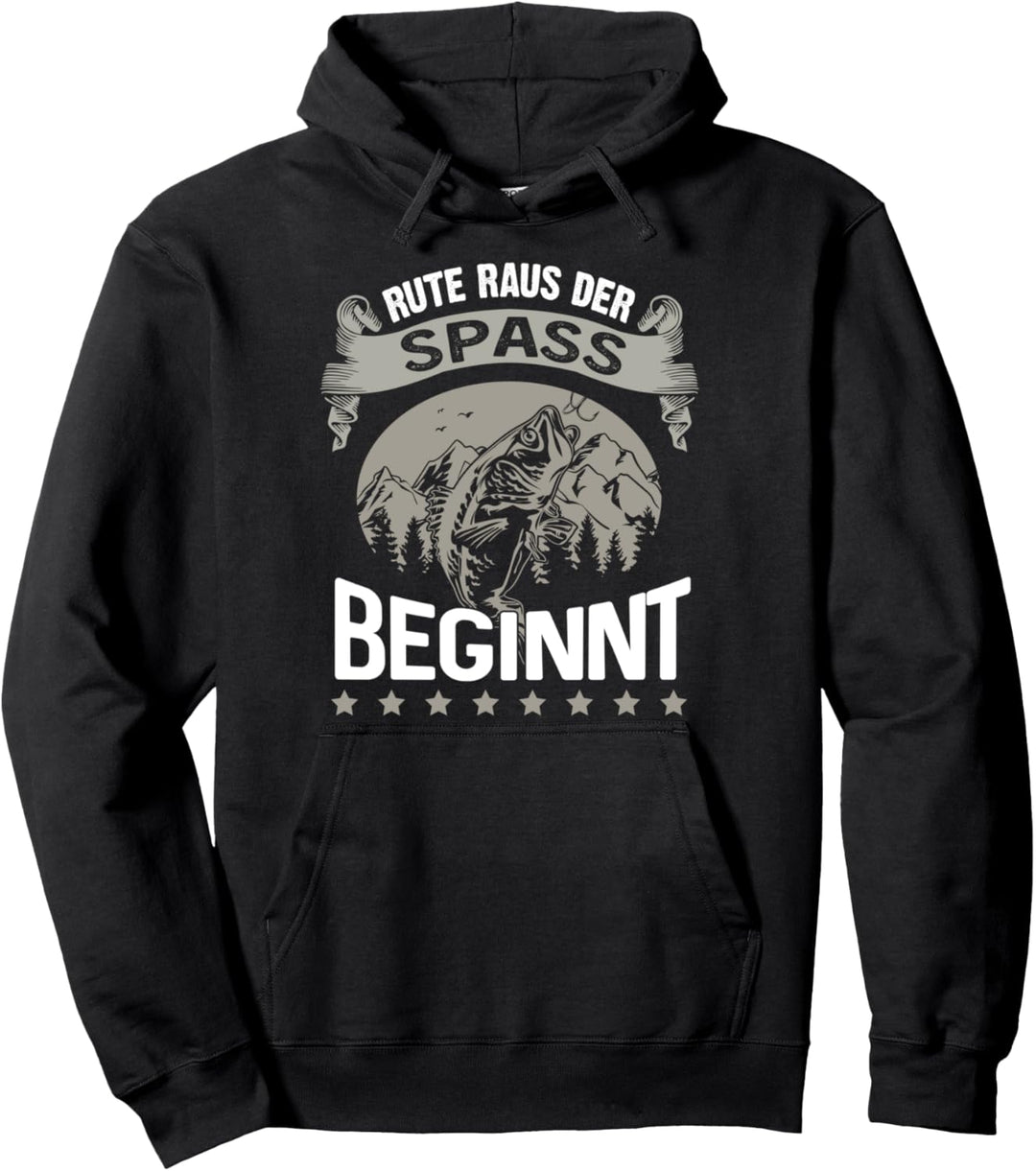 Rute Raus Der Spass Beginnt Angeln Fischer Lustiges Angler Pullover Hoodie