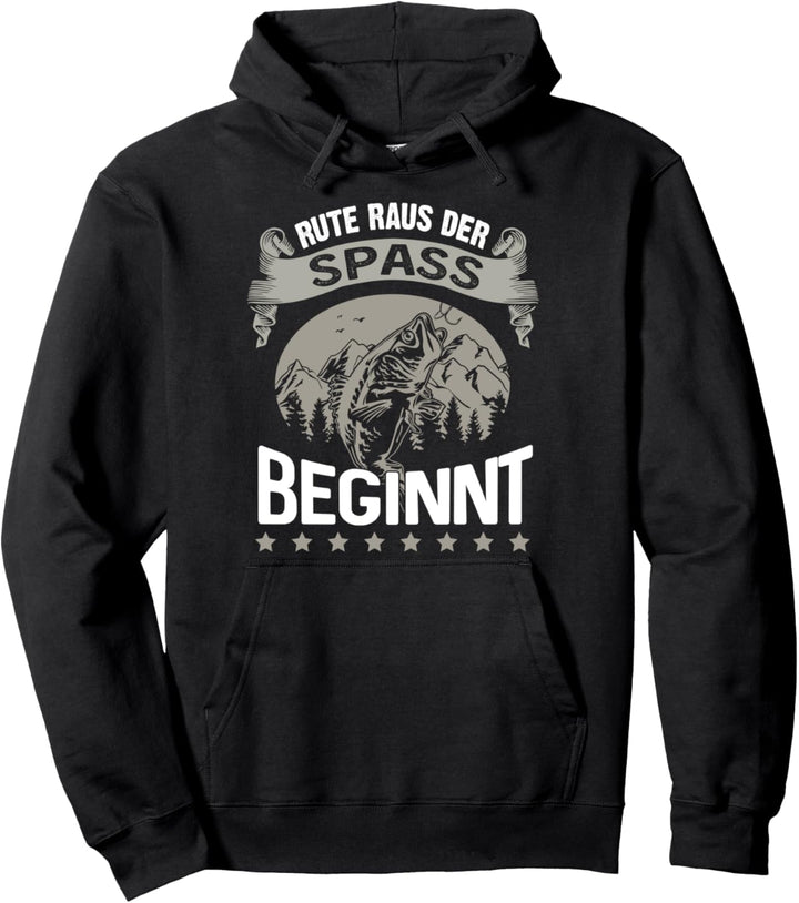 Rute Raus Der Spass Beginnt Angeln Fischer Lustiges Angler Pullover Hoodie