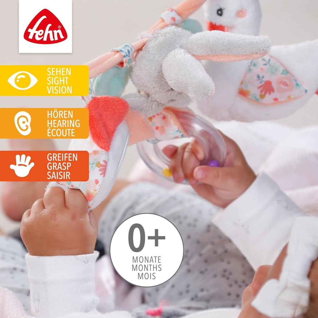 Fehn Kinderwagenkette Spielzeug Schwanensee – Baby Mobile Kette mit niedlichen Figuren zum Aufhängen