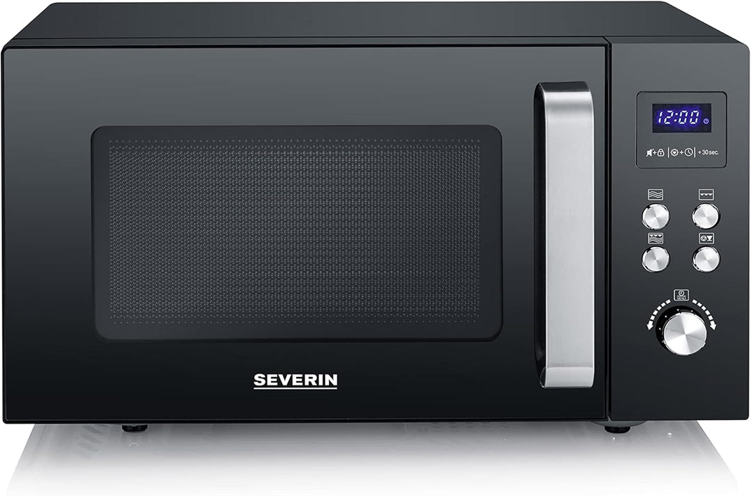 SEVERIN 2-in-1 Mikrowelle mit Glasboden und Grill, Mikrowellengerät zum Auftauen und Erhitzen, Mikro