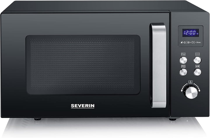 SEVERIN 2-in-1 Mikrowelle mit Glasboden und Grill, Mikrowellengerät zum Auftauen und Erhitzen, Mikro