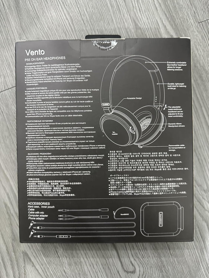 SoundMAGIC Vento P55 Wired On-Ear Headphones, Powerful Bass, HiFi Stereo, Audiophile Headphones, Noi