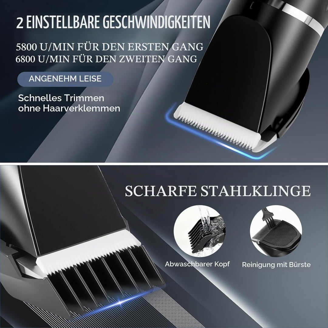 Cozary Haarschneidemaschine, Barttrimmer Herren Profi mit LED-Anzeige, 180 Min, Bartschneider Herren