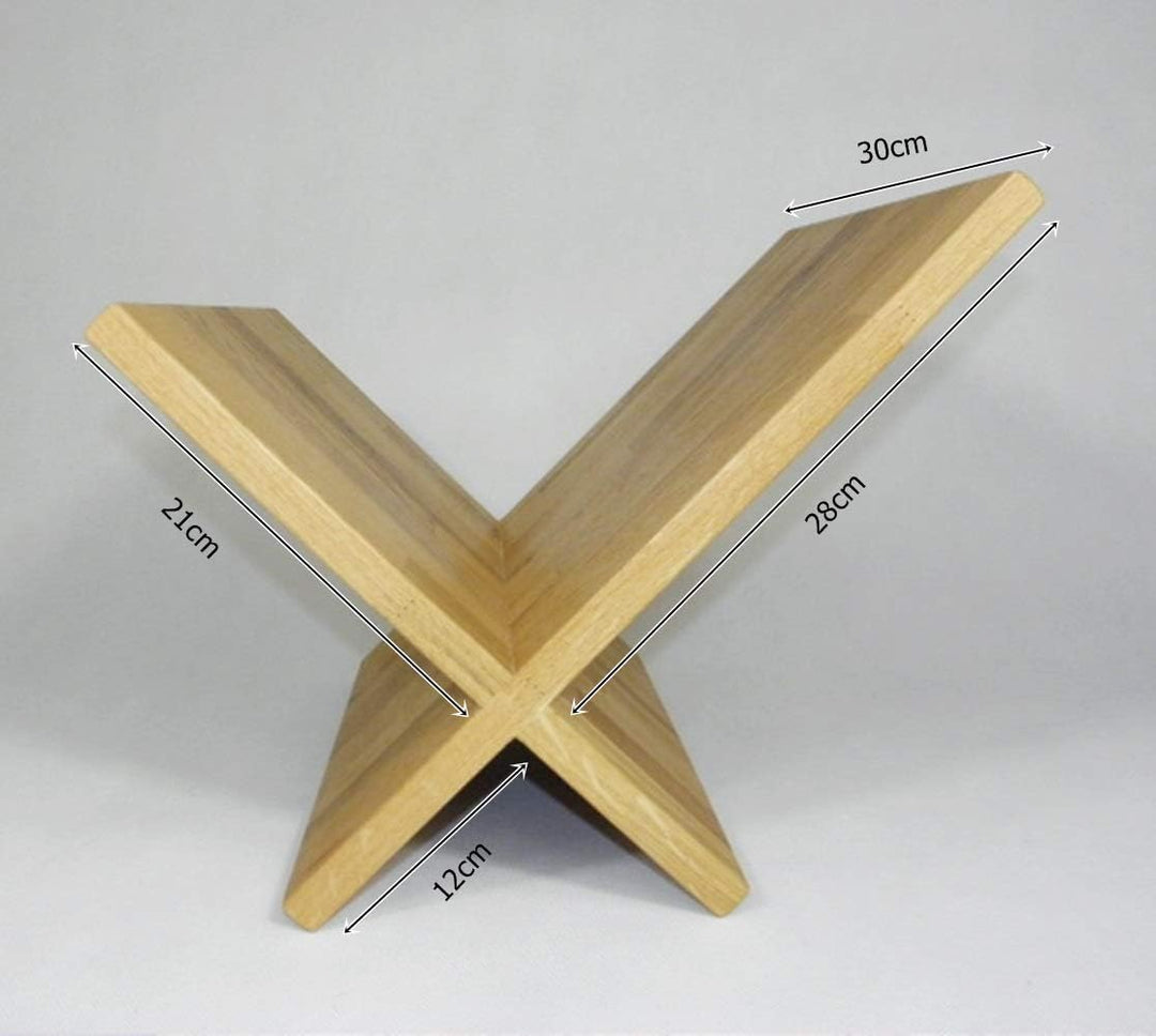 Zeitungsständer Eiche Massivholz X-Form Zeitungsablage Magazinständer