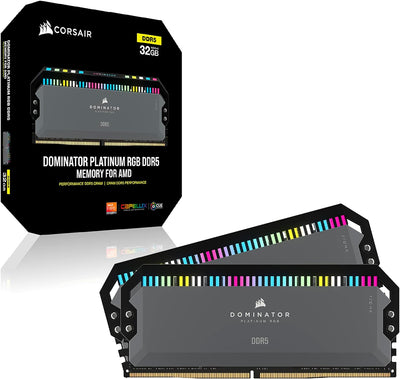 Corsair DOMINATOR PLATINUM RGB DDR5 RAM 32GB (2x16GB) 5200MHz CL40 AMD EXPO iCUE Kompatibel Computer