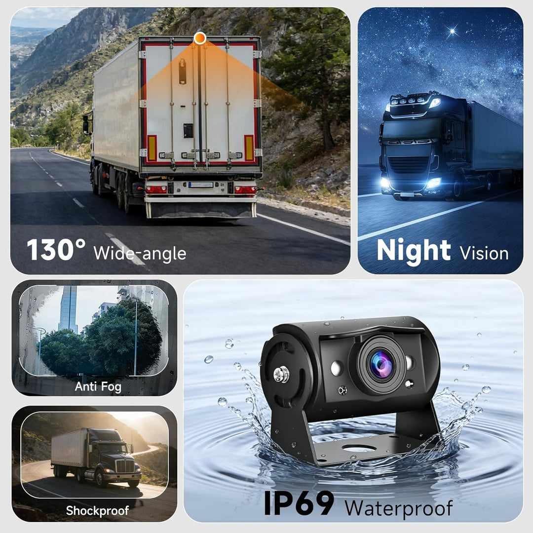 Hodozzy Rückfahrkamera Set mit 1080P 7 Zoll IPS Bildschirm Monitor für IP69 wasserdichte Nachtsicht
