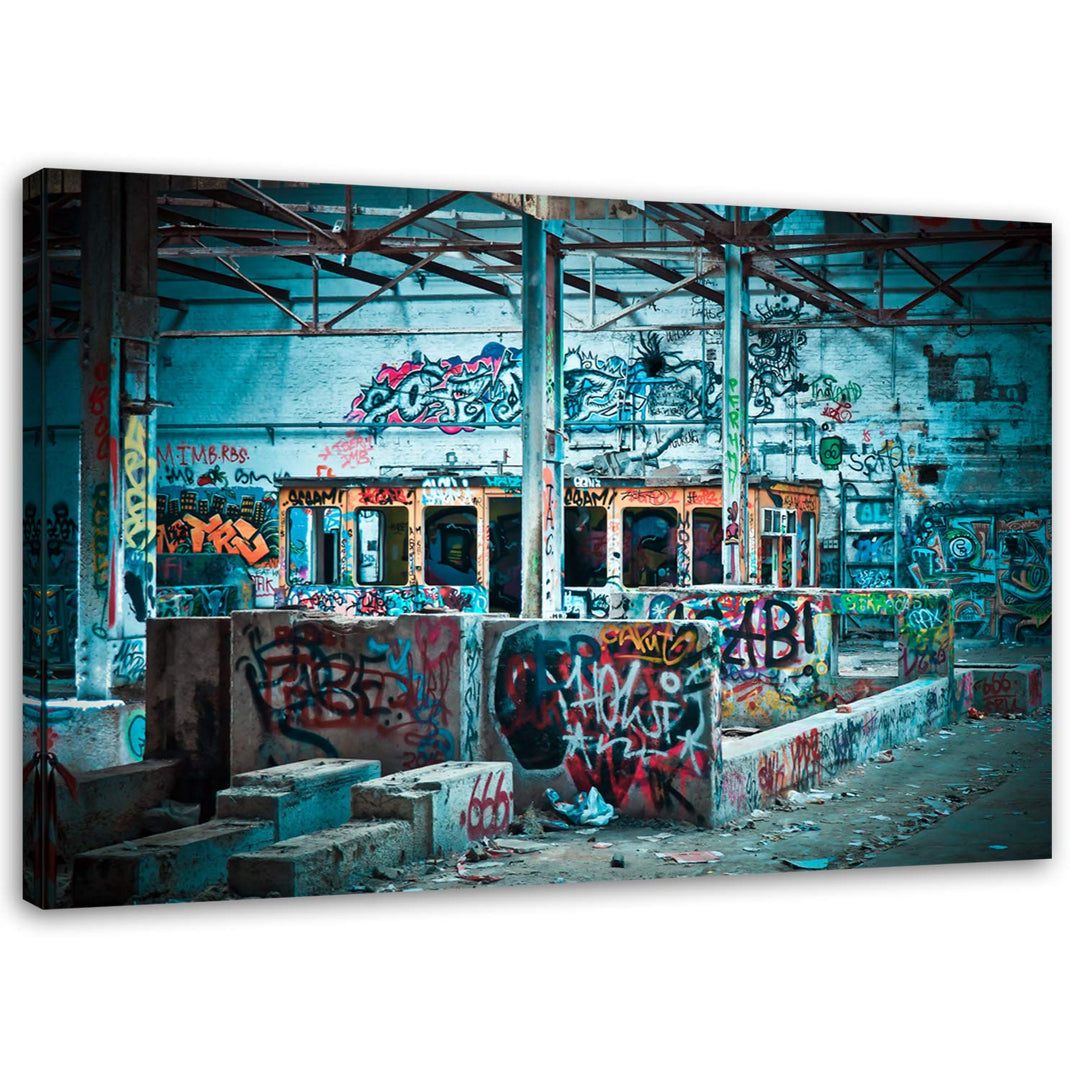 Feeby Bilder Fabrik XXL 120x80 cm 1 Teilig Wohnzimmer Schlafzimmer Büro Flur Küche Wandbilder Leinwa