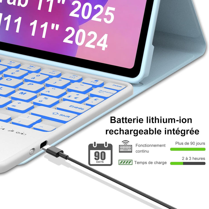 FOGARI Für Lenovo Idea Tab 2025 11/Tab M11 2024 11 Zoll Tastaturabdeckung | Abnehmbare Bluetooth-Tas