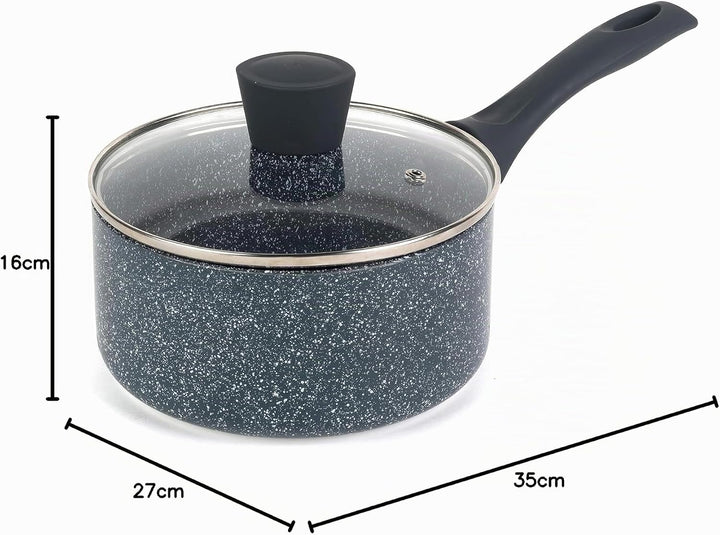Russell Hobbs RH00845EU antihaftbeschichteter Topf - 18cm/2L Stielkasserolle mit Hartglasdeckel, ind