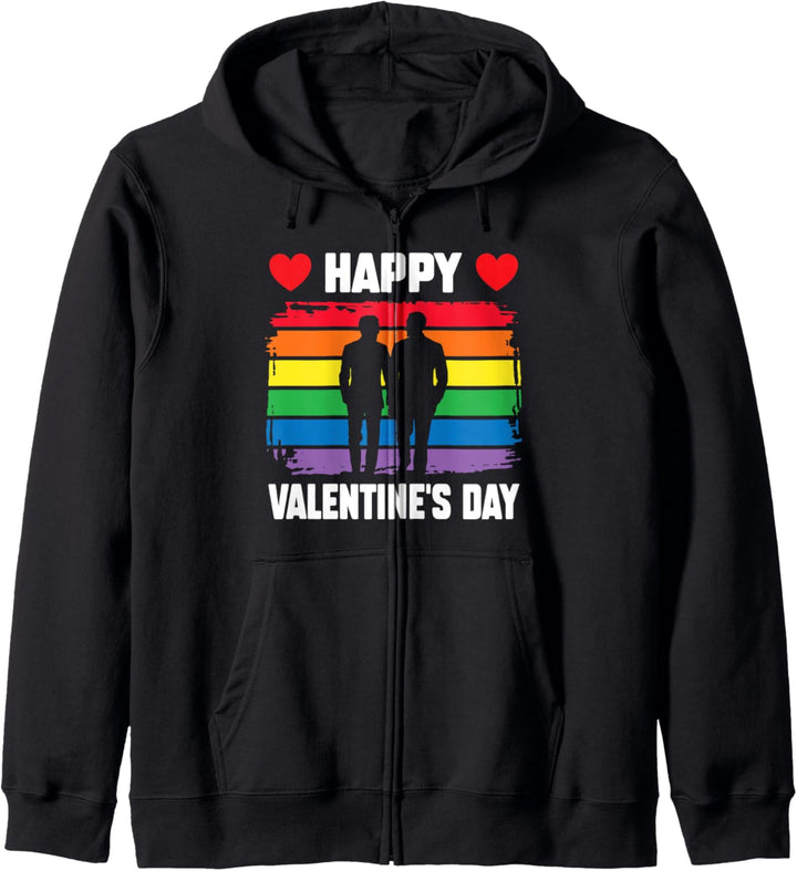 Happy Valentine's Day Funny Gay Couple Gay Ehe Support Kapuzenjacke