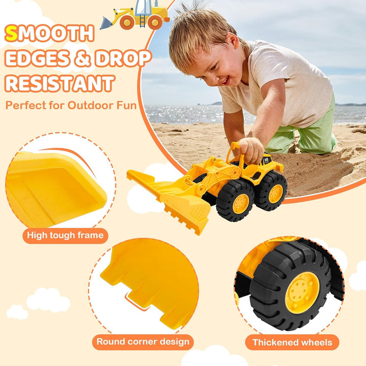 Sandspielzeug Bagger Sandkasten für Kinder ab 3+ Jahre – 3 Stück Bauwagen Spielzeug Set, Kipper & Ra