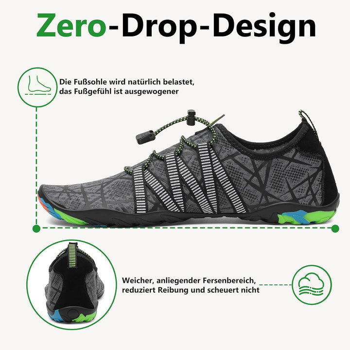 Saguaro Wasserschuhe für Herren, rutschfest, schnelltrocknend, Wasserschuhe 37 EU Lichtgrau, 37 EU L