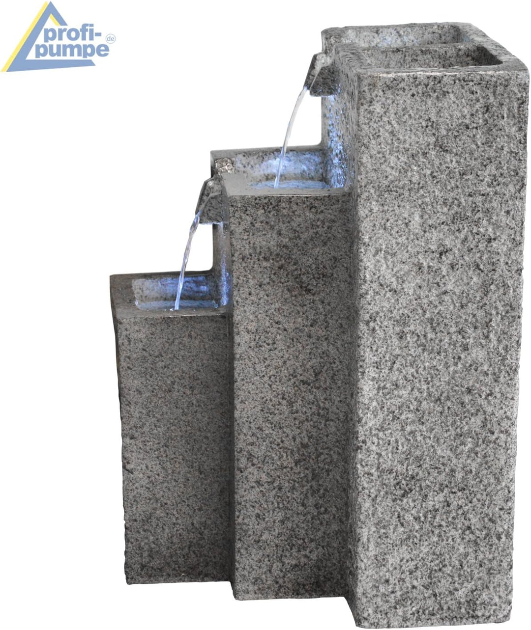 Amur Gartenbrunnen Brunnen Zierbrunnen Zimmerbrunnen Brunnen GRANITWAND-Kaskade mit LED-Licht 230V W