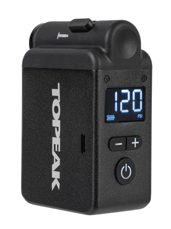 Topeak E-Booster Digital Pumpe aus Aluminium/Kunststoff/Silikon in der Farbe Schwarz und Gelb, Pumpl
