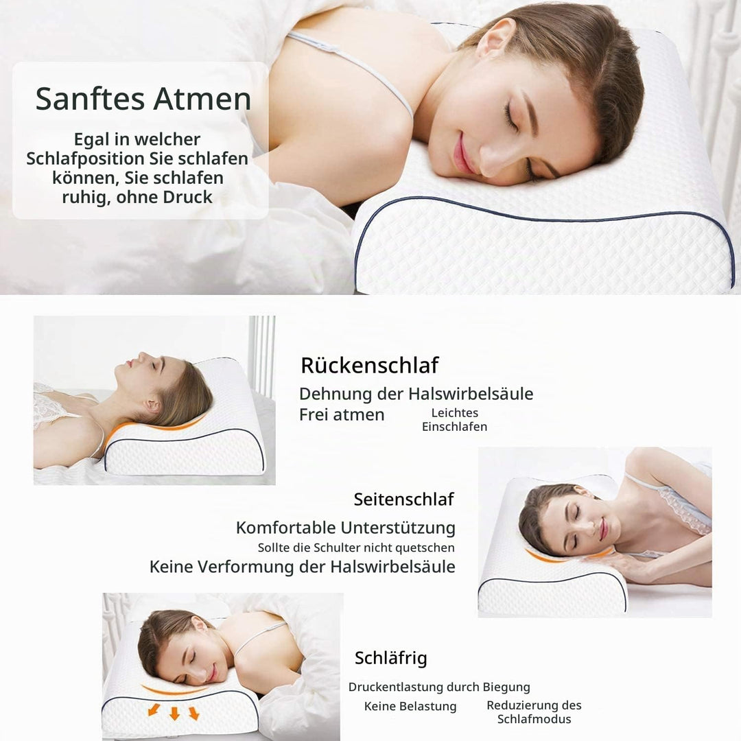 Fityou Ergonomisches Schlafkissen, Memory Foam Kopfkissen, nackenstützkissen, Höhenverstellbar, wasc
