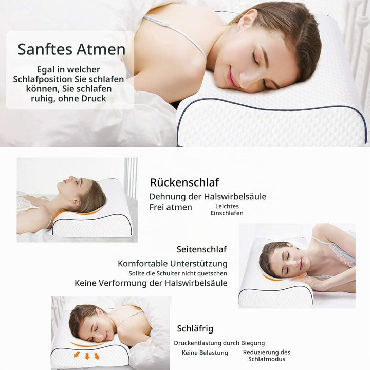 Fityou Ergonomisches Schlafkissen, Memory Foam Kopfkissen, nackenstützkissen, Höhenverstellbar, wasc