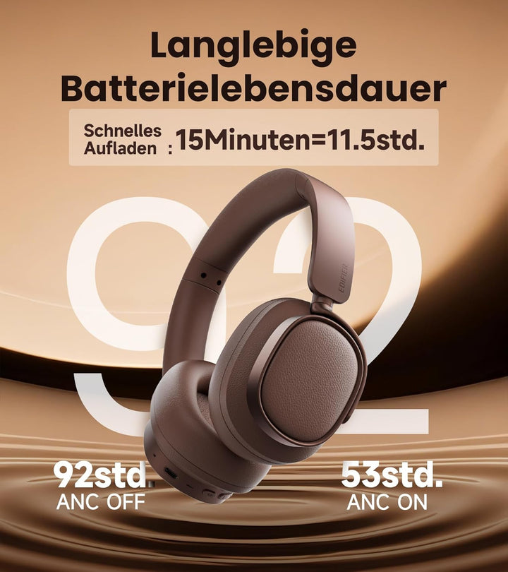 Edifier ES850NB Kabellose Over-Ear-Kopfhörer mit Geräuschunterdrückung, Hi-Res Audio Wireless, LDAC,