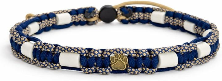 EM-Keramik-Halsband für Hunde & Katzen - Massanfertigung EM-Band Original US-Paracord (Blau, 61-70 c