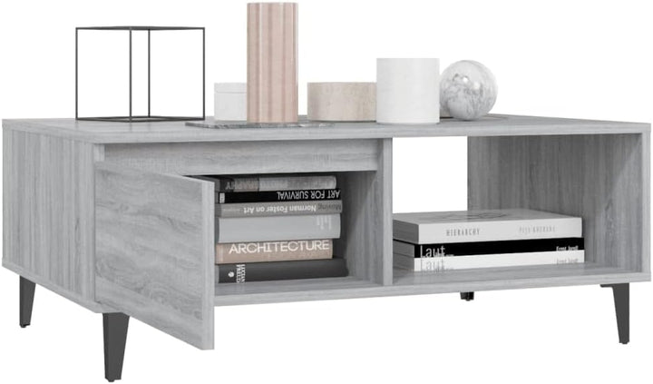 WIFESE Couchtisch mit Offenes Fach 90x60x35 cm Beistelltisch Holz Modernes Design Wohnzimmertisch Kl