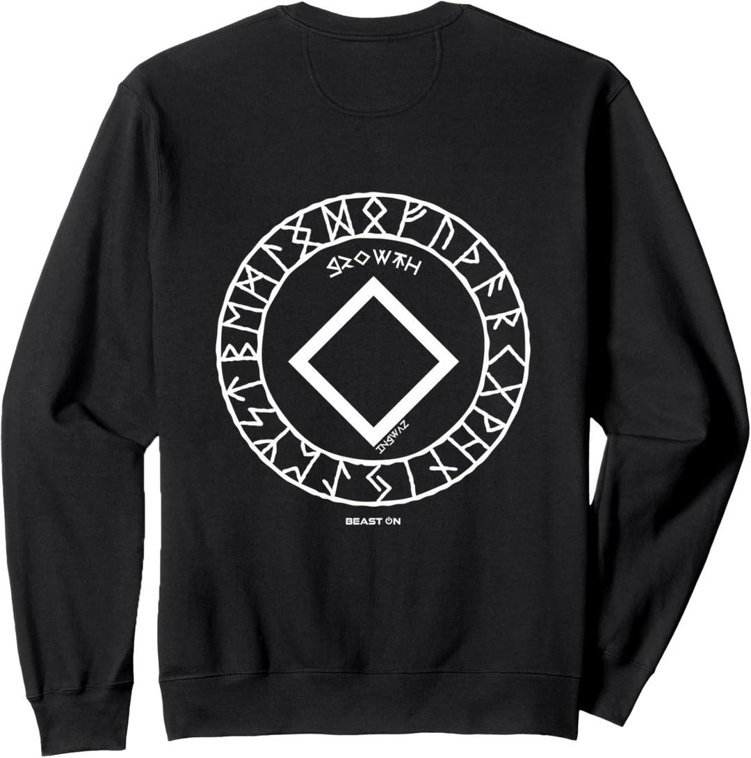 Wikinger Rune INGWAZ Wachstum Rücken Motiv Nordische Rune Sweatshirt