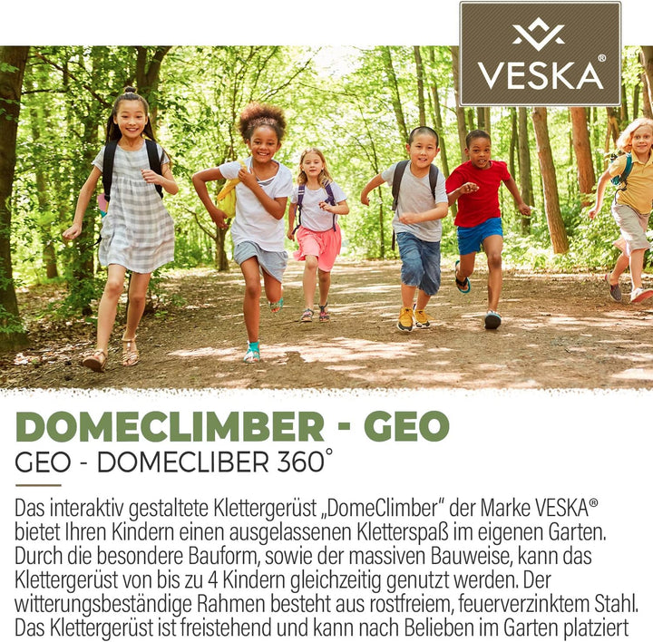 VESKA Klettergerüst DomeClimber Kinder Metall Kletterkuppel Geodome (10FT - 305cm, blau/grün) 10FT -