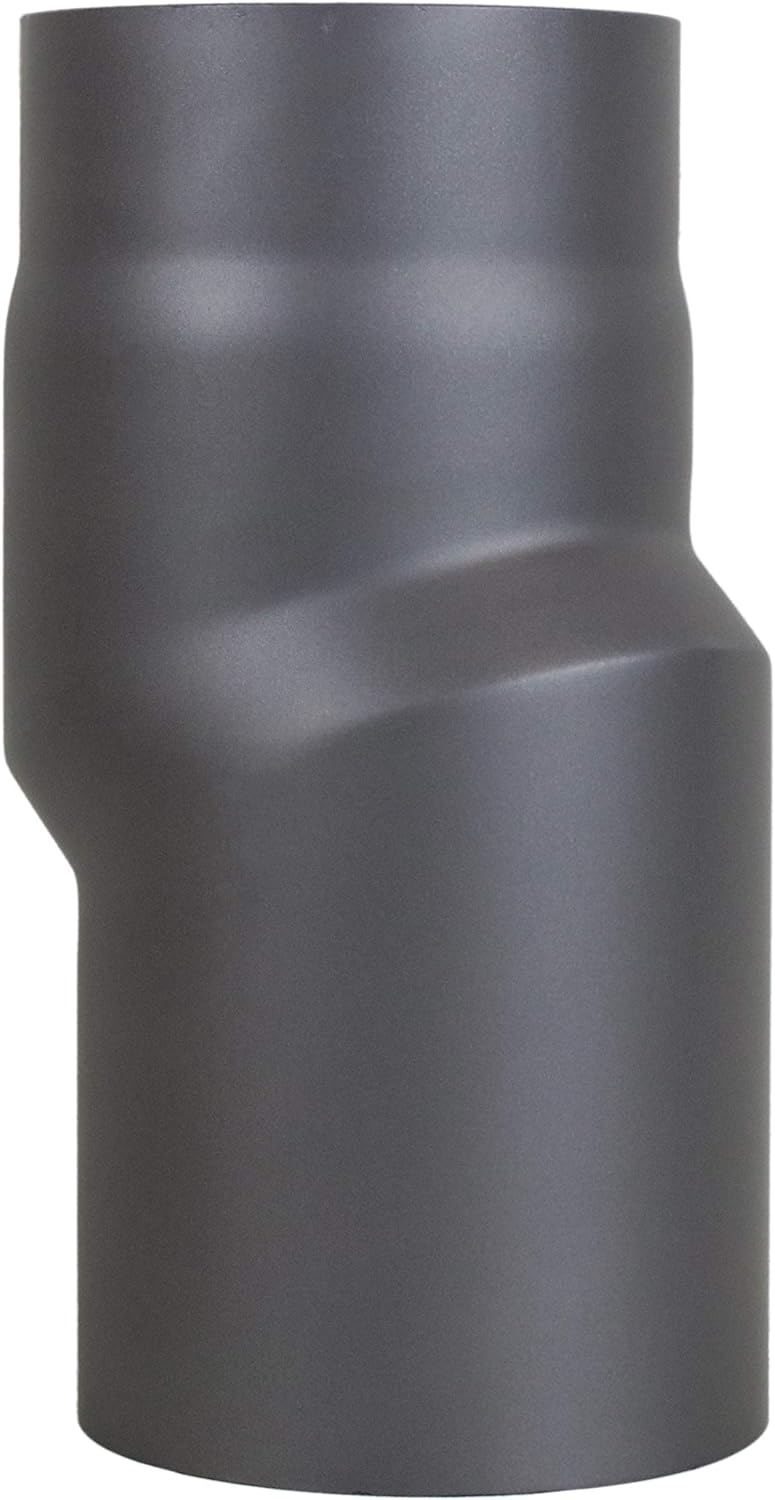 LANZZAS Rauchrohr Versatzbogen mit 20 mm Versatz - im Durchmesser Ø 150 mm - Farbe: gussgrau - Ofenr
