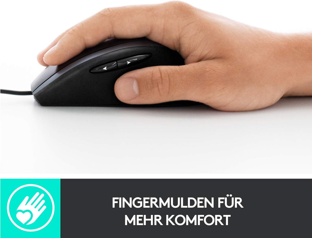 Logitech M500s Kabelgebundene Maus mit fortschrittlicher hyperschneller Scroll- und Kippfunktion, an
