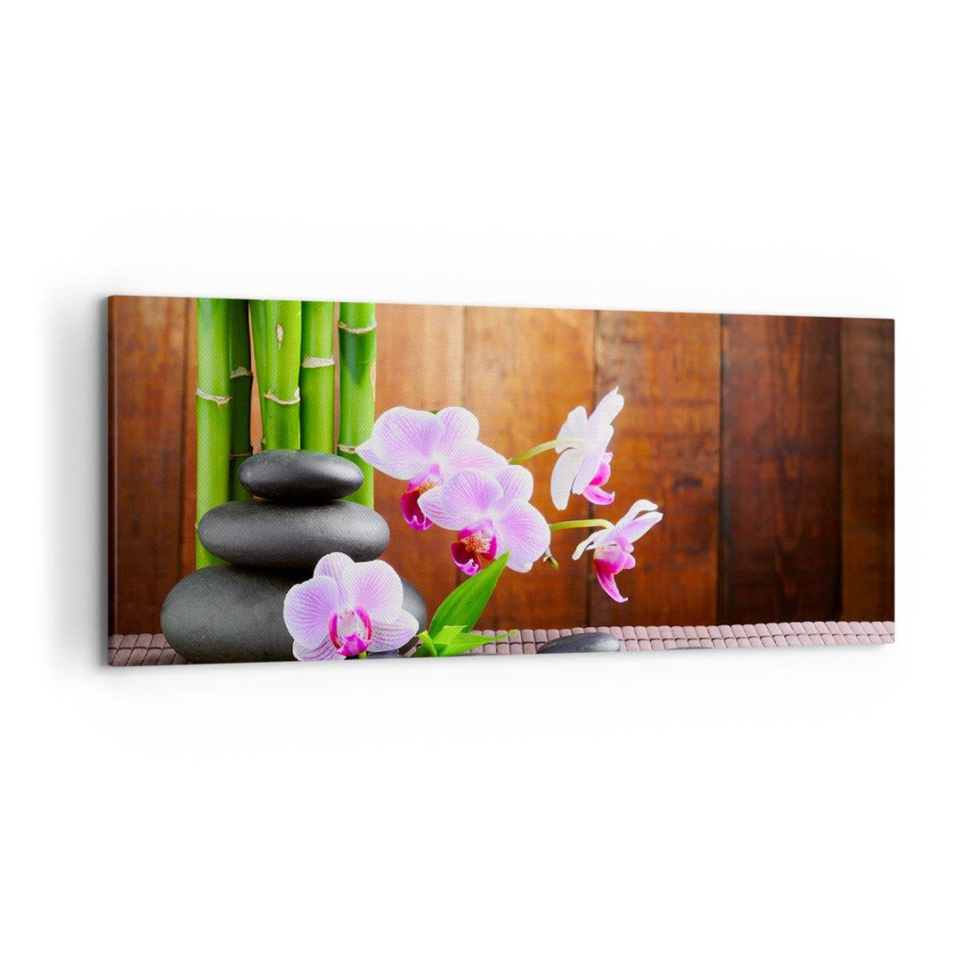 Wandbilder Dekoration Wohnzimmer Bambus Dekoration Blume Orchidee Panorama Bilder auf Leinwand 120x5