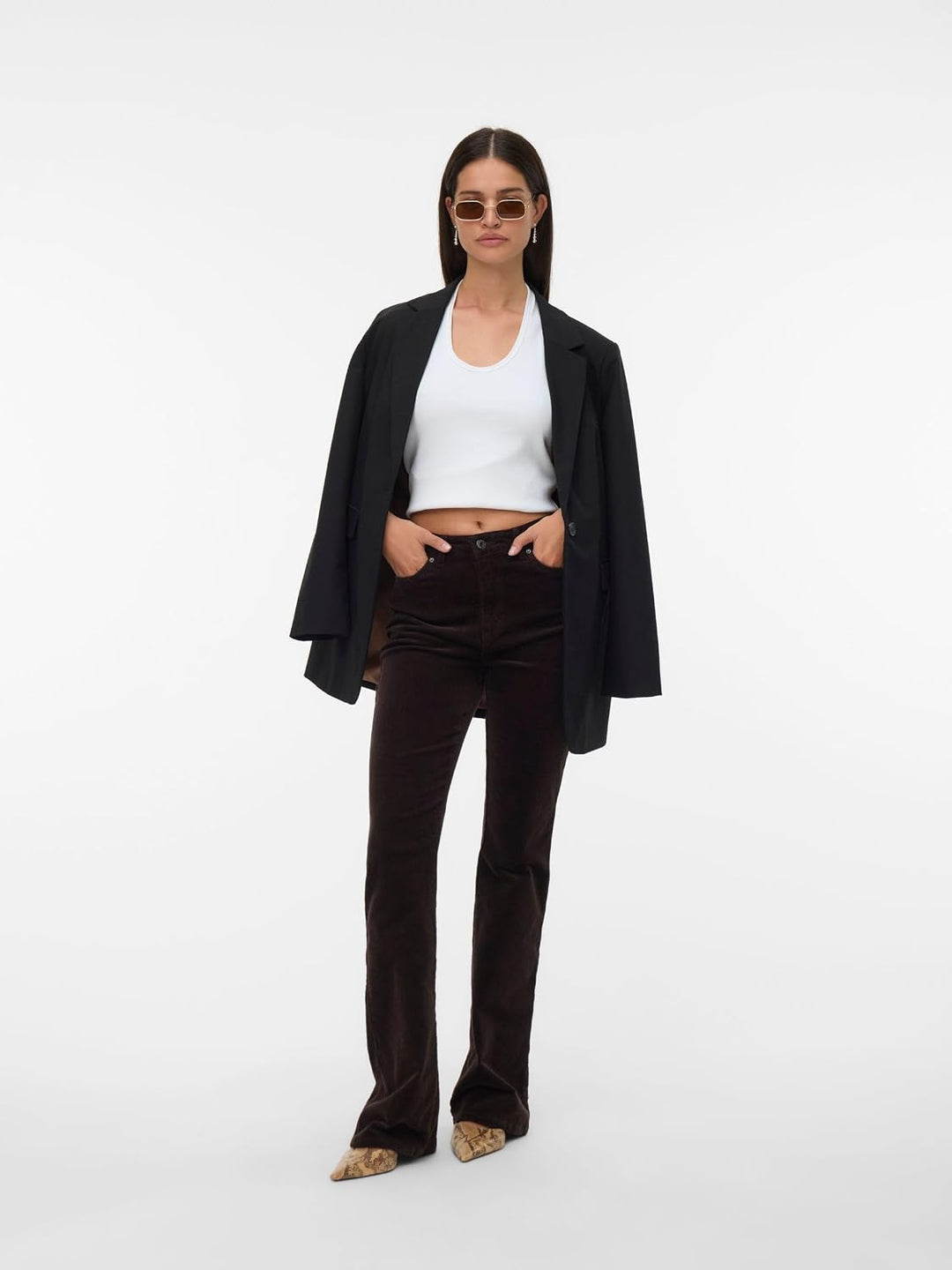 VERO MODA Female Hose VMSIGA Hohe Taille Hose XS / 34L Chocolate Torte, XS / 34L Chocolate Torte
