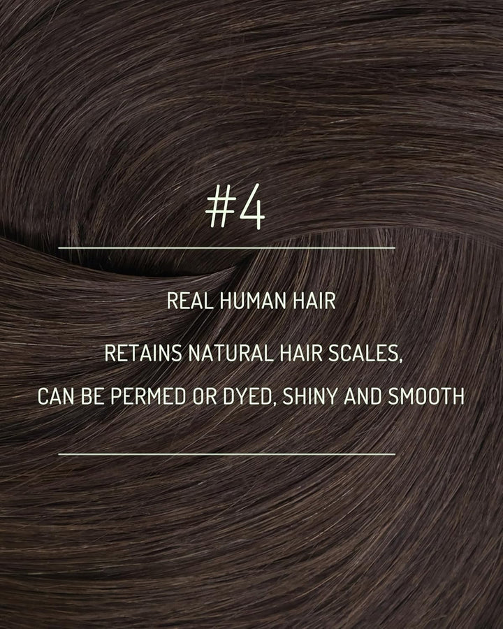 RUNATURE Extensison Echthaar Clip in Braun 50cm Menschliches Haar 3pcs Clip in Extensions Echthaar G