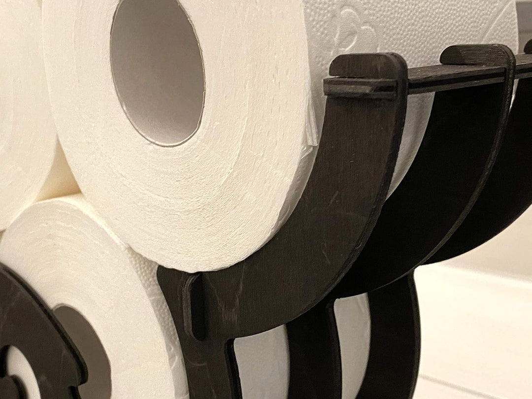 DanDiBo Toilettenpapierhalter Schaf Wand Schwarz Holz Toilettenrollenhalter WC Rollenhalter Ersatzro