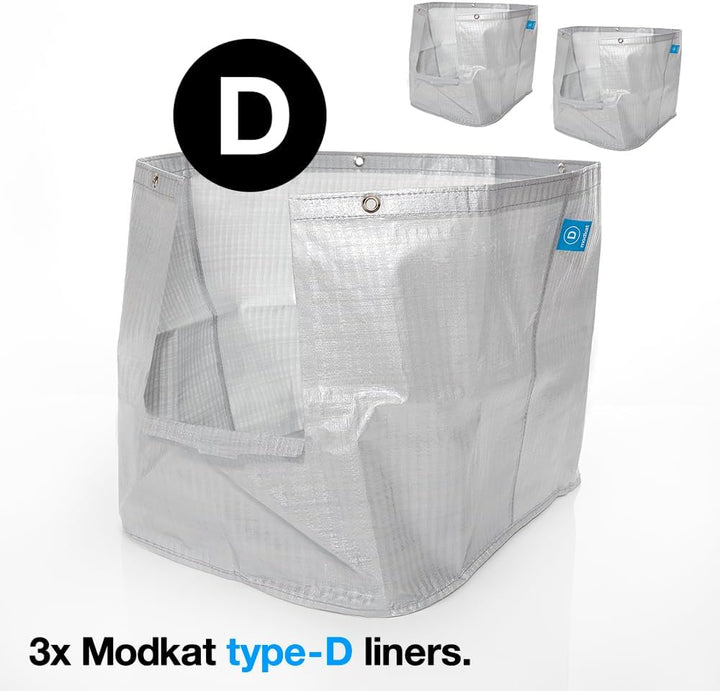 Modkat XL Front-Entry Katzentoilettenauskleidung (Type D) - 3 Pack Grau, Grau
