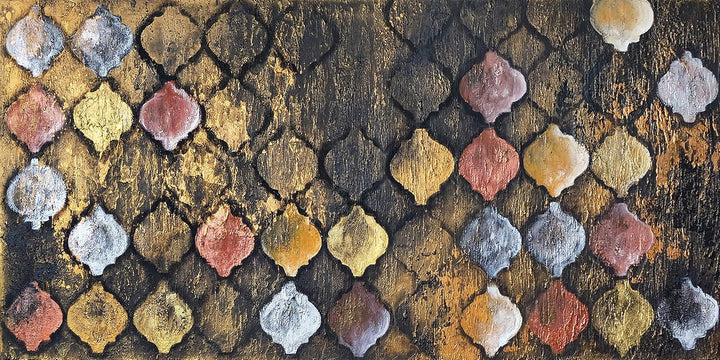Monica Mirafiori I 100% HANDGEMALT I Gemälde Symbol 100x50cm | Gemälde Handgemalt | Acrylgemälde | S