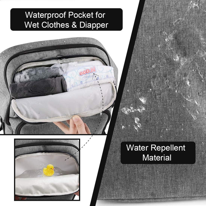 NEWHEY Wickelrucksack für Babys, wasserdicht, grosse Kapazität, Reisetasche, multifunktional, Rucksa