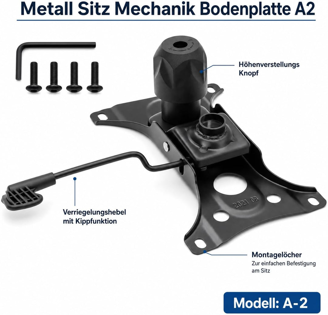 Metall Sitz Mechanik Bodenplatte Platte Sitzmechanik Wippfunktion HöHenverstellung FüR BüRostuhl Loc