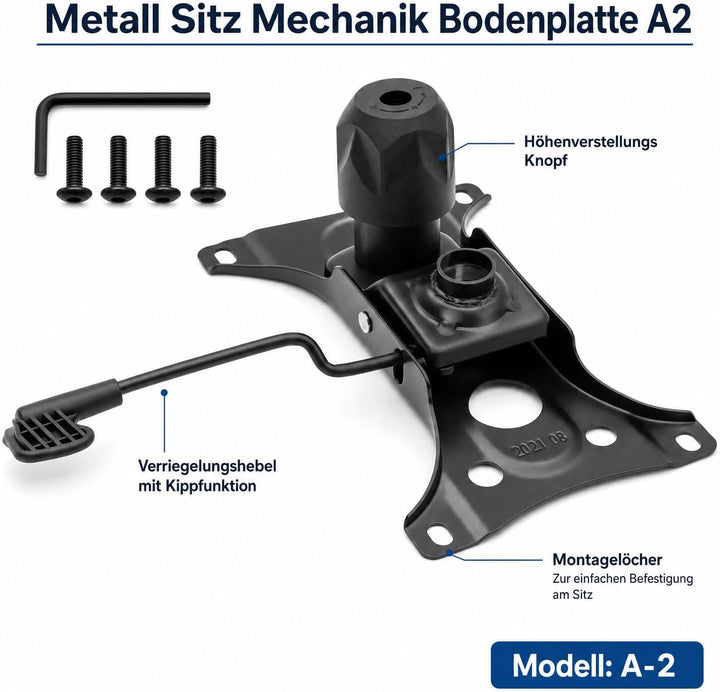 Metall Sitz Mechanik Bodenplatte Platte Sitzmechanik Wippfunktion HöHenverstellung FüR BüRostuhl Loc
