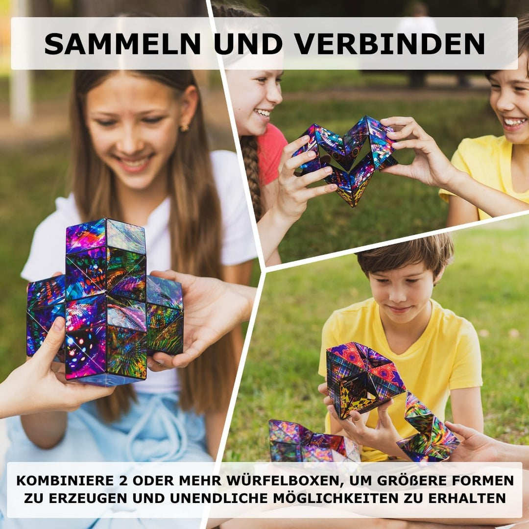 SHASHIBO Formwechsel-Box – Preisgekrönter, patentierter Zappelwürfel mit 36 Seltenerdmagneten – läss