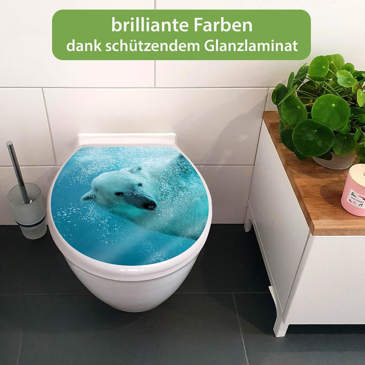 banjado Toilettendeckel mit Absenkautomatik 44,5x37cm - Soft Close Toilettensitz - WC Sitz mit Absen